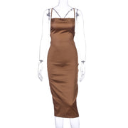 Sexy Club Sleeveless Midi Dress - WREN